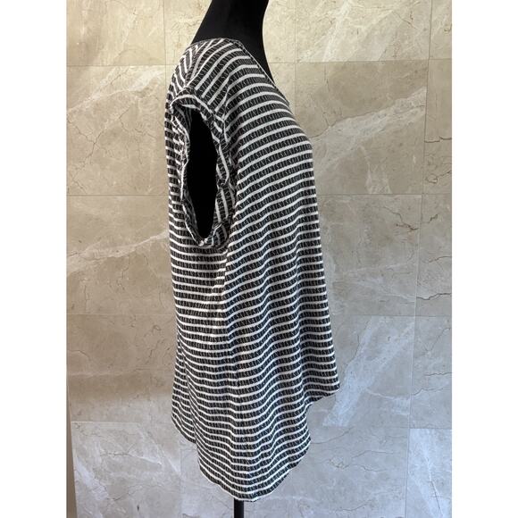 All Saints Sanza Stripe Tank - L - Black White AOP Spell Out Graphic, Minimalist - Picture 6 of 12